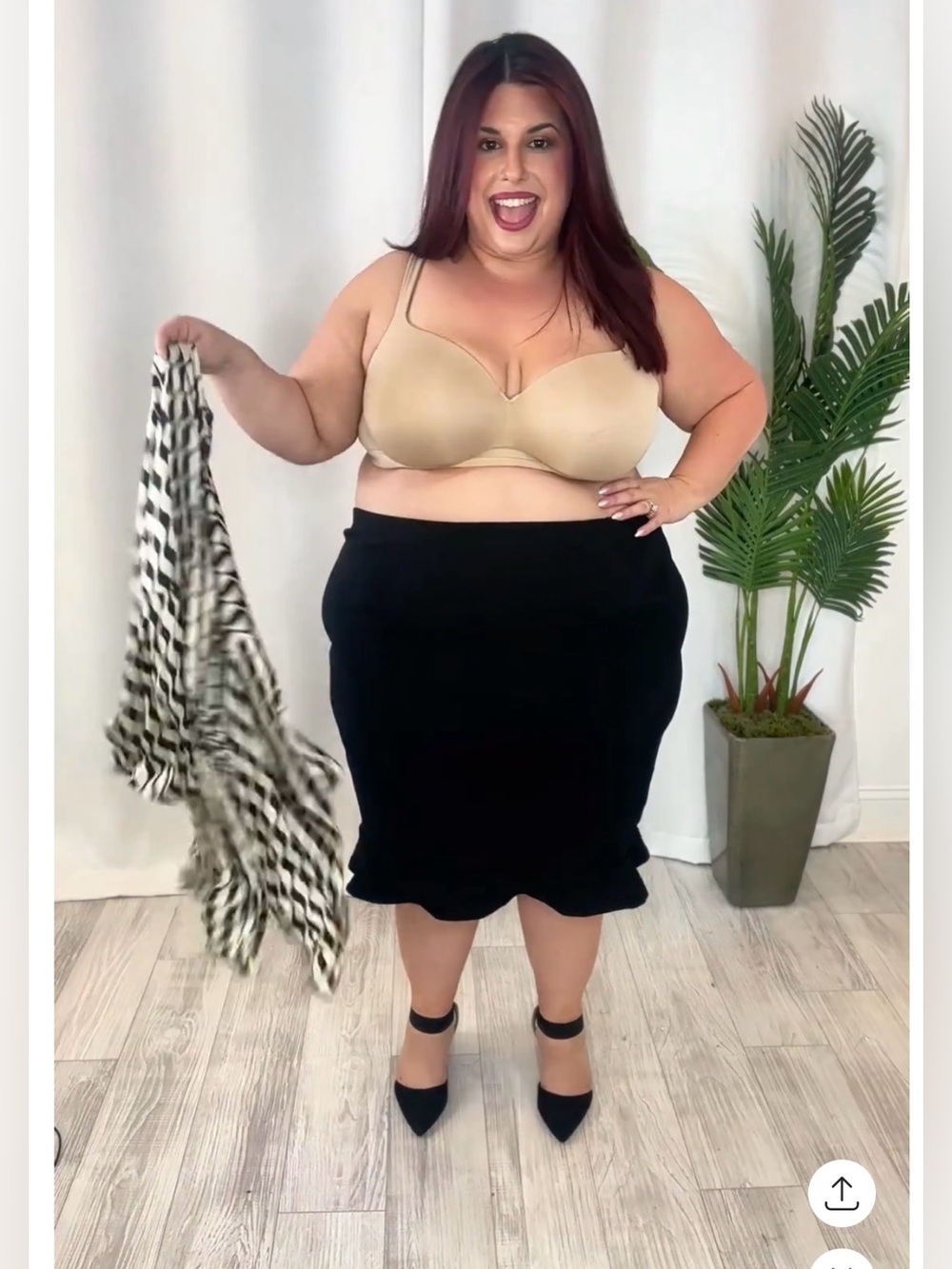 Plus Black Pencil Skirt